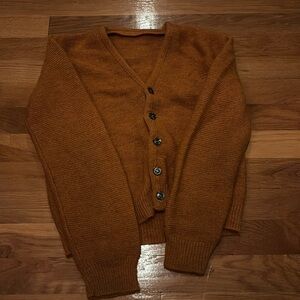 Cropped button up sweater